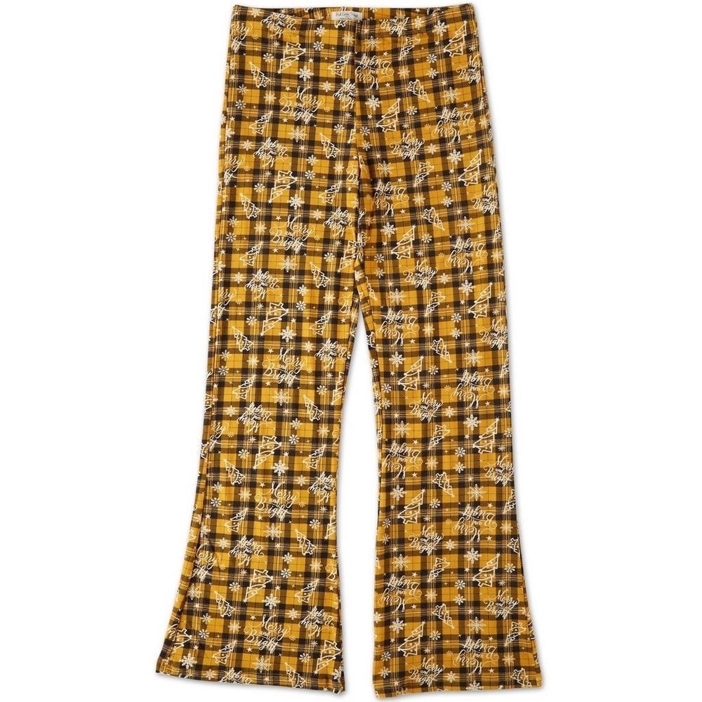 Full Circle Trends Merry & Bright Fit n Flare Lounge Pants - Yellow Size 3XL New